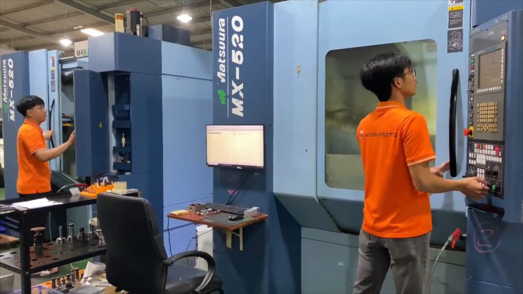 5-axis CNC machining center at a partner factory